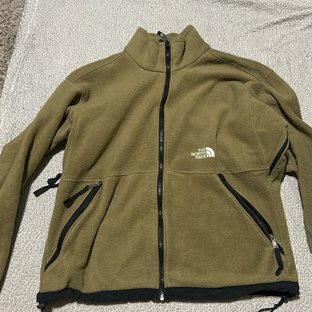 Olive green The North face zip up sweater